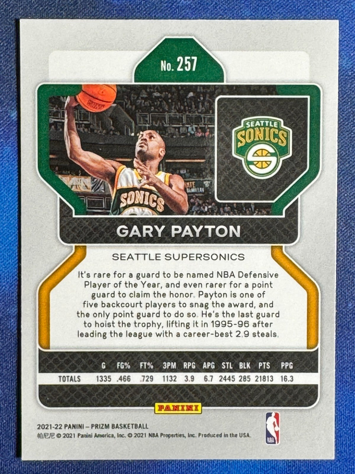 Gary Payton 2021-22 Panini Prizm #257 Seattle Supersonics