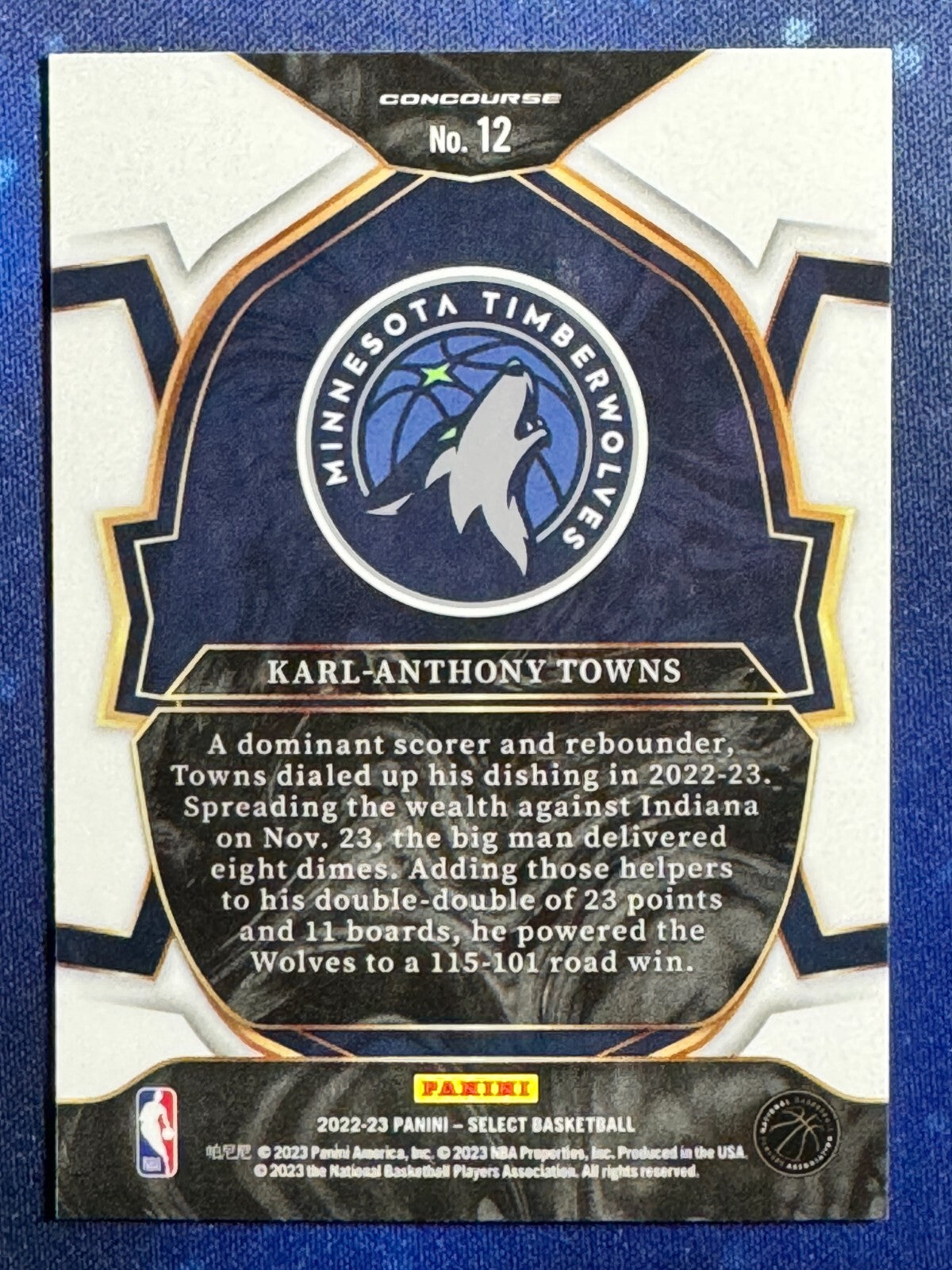 2022-23 Select Basketball #12 Karl-Anthony Towns Minnesota Timberwolves