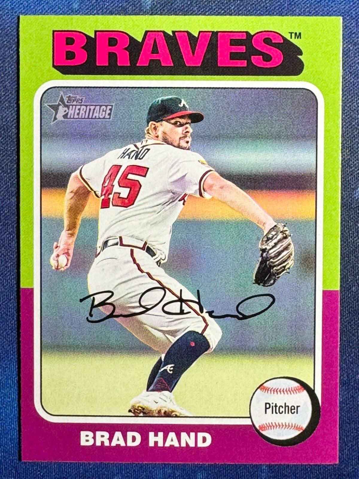 Brad Hand 2024 Topps Heritage Baseball #361 Atlanta Braves