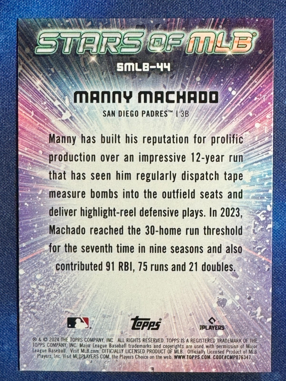 Manny Machado 2024 Topps Series 2 #SMLB-44 Stars of MLB San Diego Padres
