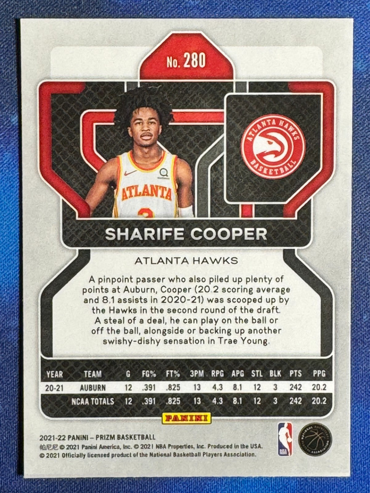 Sharife Cooper 2021-22 Panini Prizm Rookie (RC) #280 Atlanta Hawks