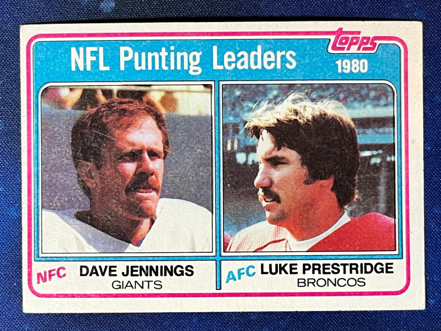 1981 Topps Football NFL Punting Leaders #6 Dave Jennings/Luke Prestridge