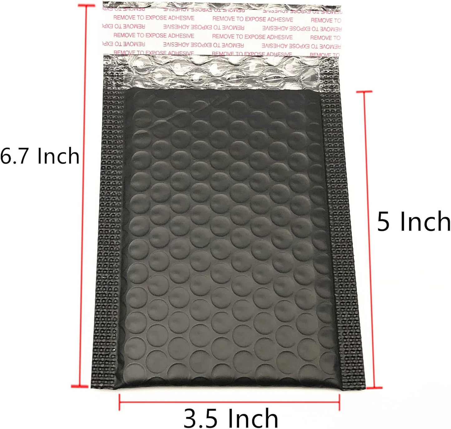 3.5x5 Inch Black Poly Bubble Mailers Small Padded Envelopes (100 Pack)