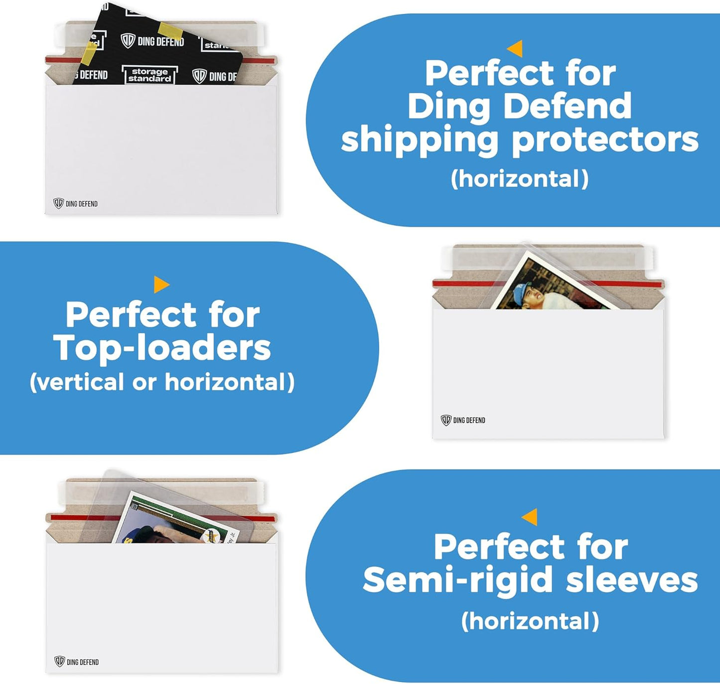 Card Shipping Envelopes - 7 x 4.35 Inches Trading Cards Self-Adhesive Mailers (110 Pack)
