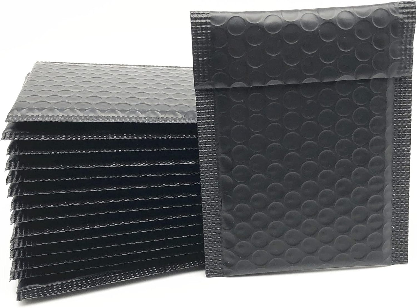3.5x5 Inch Black Poly Bubble Mailers Small Padded Envelopes (100 Pack)