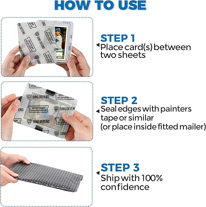 Trading Card Shipping Protectors - Premium Ultra Strong Plastic Inserts - 110 Pack - 3.5'' x 4.5''