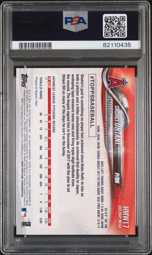 2018 Topps Holiday Shohei Ohtani #17 Dodgers Rookie Card (RC) PSA 10