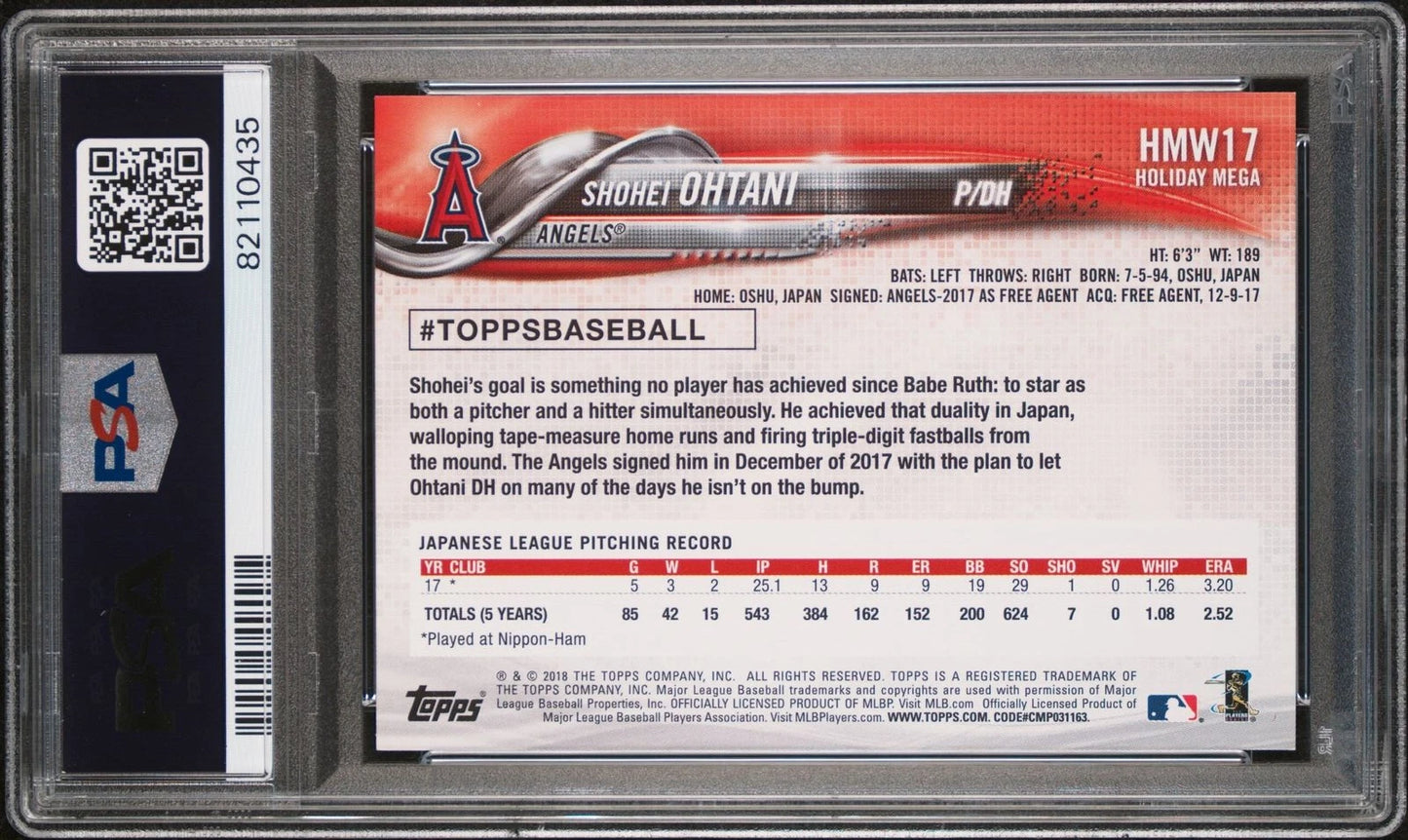 2018 Topps Holiday Shohei Ohtani #17 Dodgers Rookie Card (RC) PSA 10