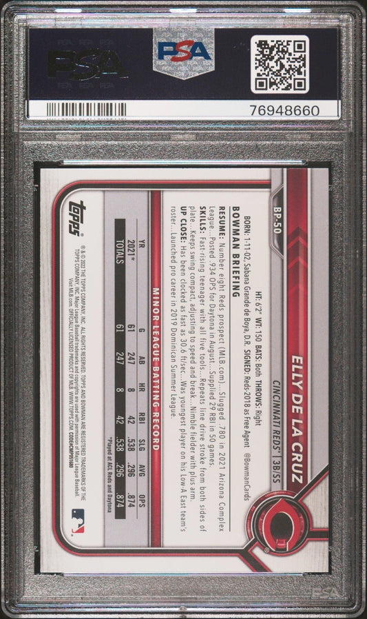 2022 Bowman Paper Prospects Elly De La Cruz #BP50 PSA 10