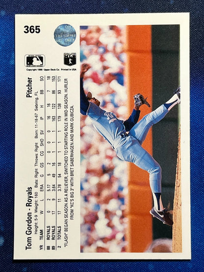 1990 Upper Deck #365 Tom Gordon Kansas City Royals