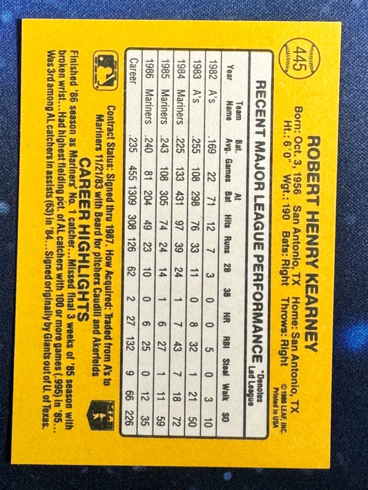 1987 Donruss #445 Bob Kearney Seattle Mariners