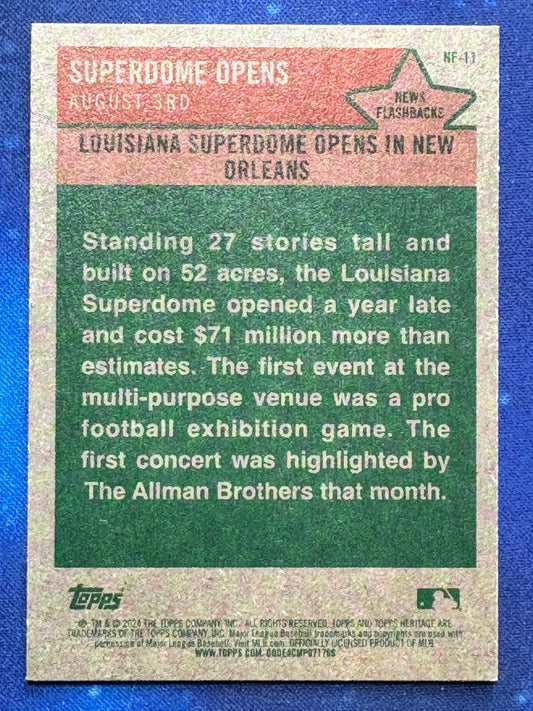 2024 Topps Heritage News Flashback #NF-11 Louisiana Superdome Opens