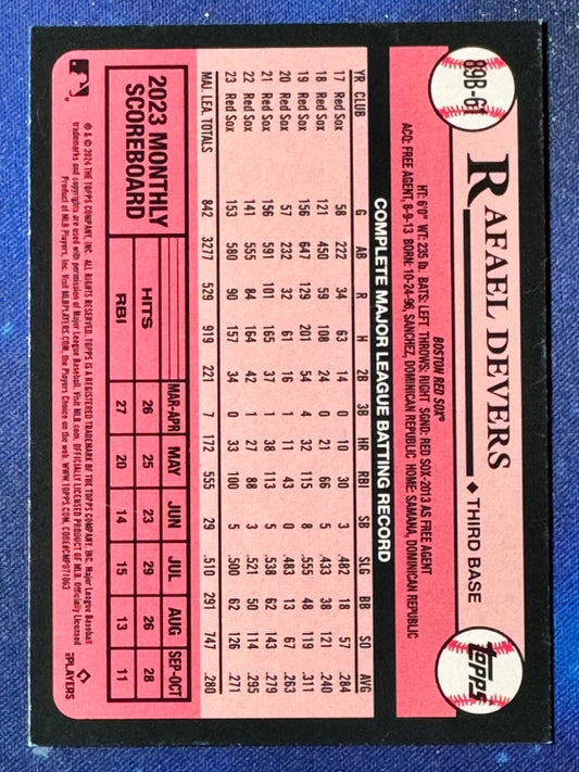 Rafael Devers 2024 Topps Baseball #89B-61 ‘89 Topps Boston Red Sox