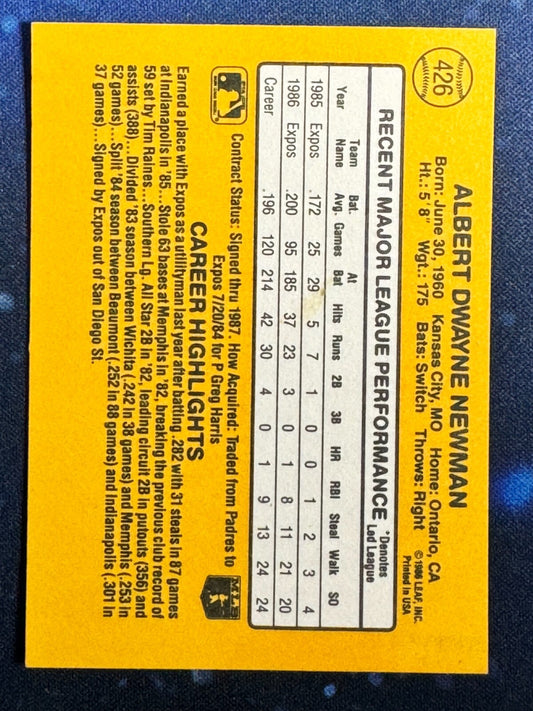 1987 Donruss #426 Al Newman Montreal Expos