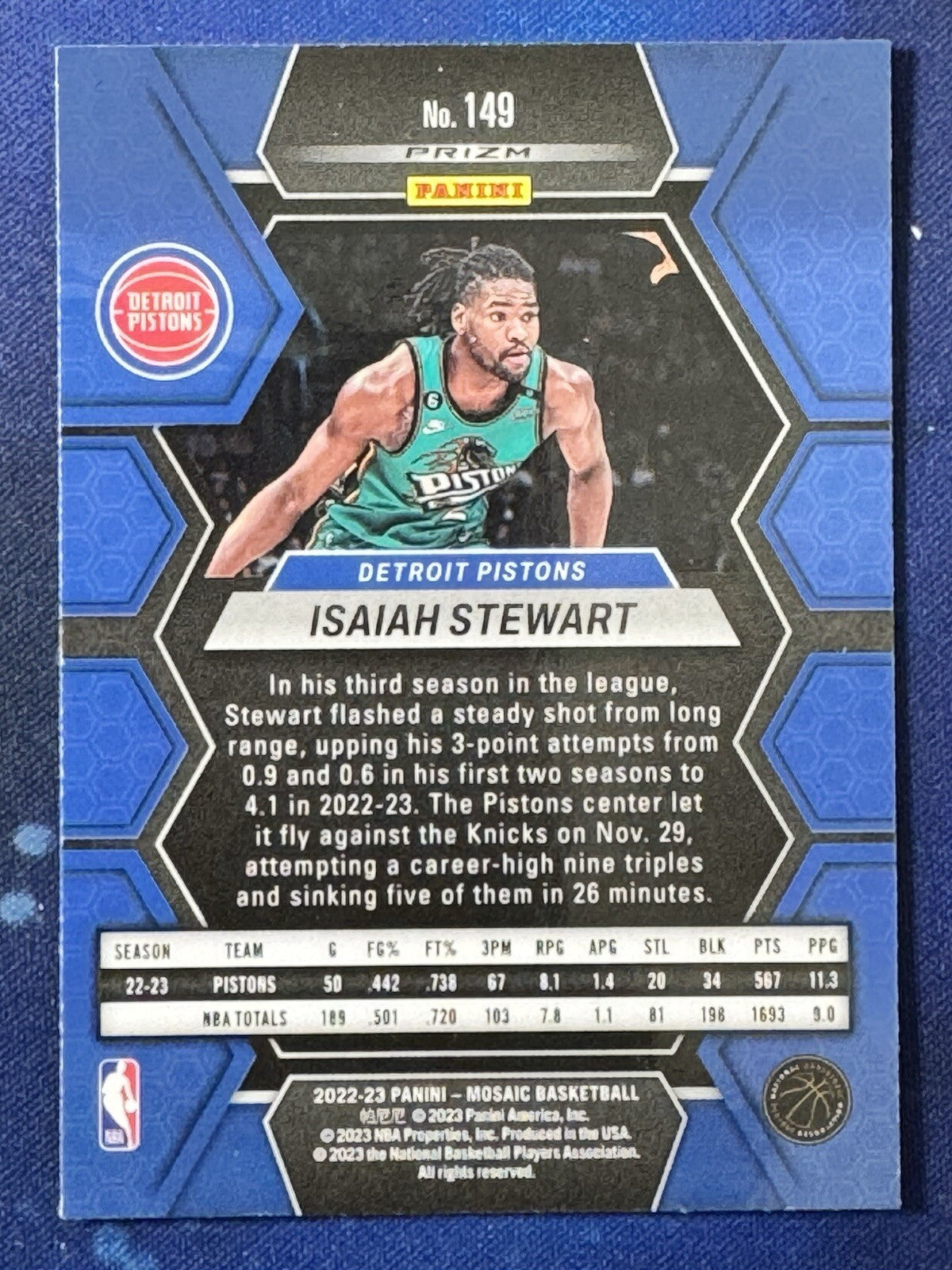 Isaiah Stewart 2022-23 Panini Mosaic Basketball Green Mosaic #149 Pistons