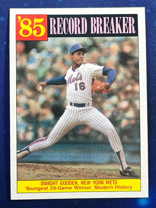 1986 Topps Baseball Record Breaker #202 Dwight Gooden New York Mets