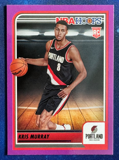 2023-24 Panini NBA Hoops Purple Rookie #262 Kris Murray Portland Trailblazers