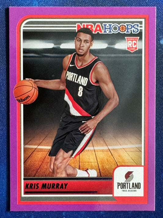 2023-24 Panini NBA Hoops Purple Rookie #262 Kris Murray Portland Trailblazers