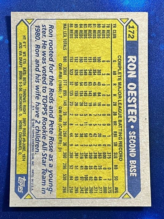 1987 Topps #172 Ron Oester Cincinnati Reds
