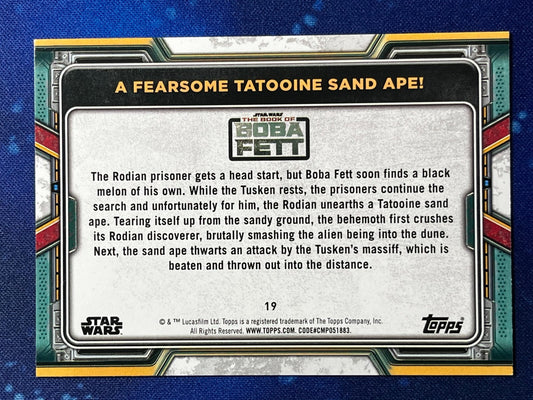 2022 Star Wars: Book of Boba Fett Base Blue #19 A Fearsome Tatooine Sand Ape!