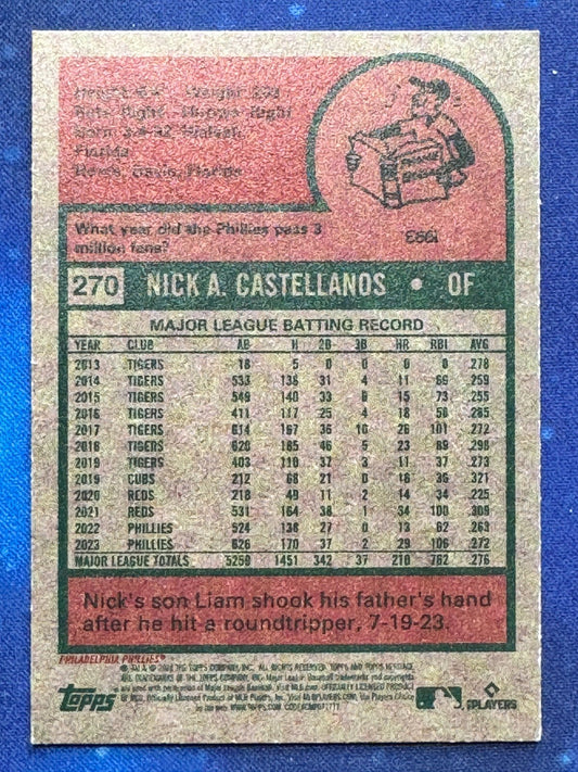 2024 Topps Heritage #270 Nick Castellanos Philadelphia Phillies