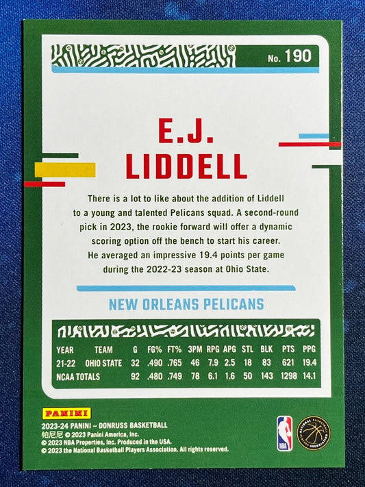 2023-24 Donruss Basketball #190 E.J. Liddell New Orleans Pelicans