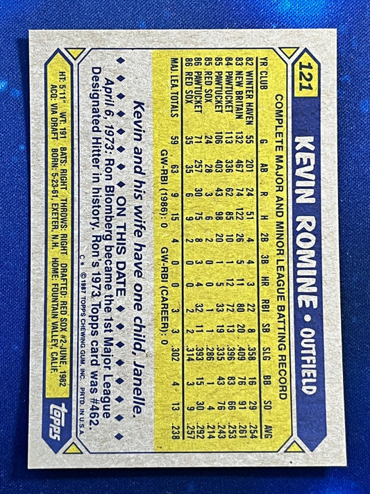 1987 Topps #121 Kevin Romine Boston Red Sox