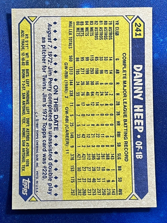 1987 Topps #241 Danny Heep New York Mets