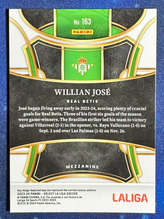 Willian Jose 2023-24 Panini Select La Liga Soccer #163 Mezzanine Real Betis