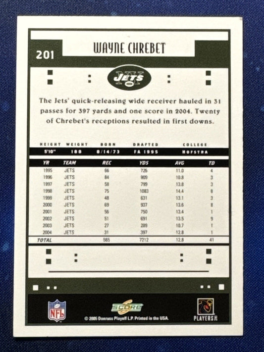 Wayne Chrebet 2005 Score Football #201 New York Jets