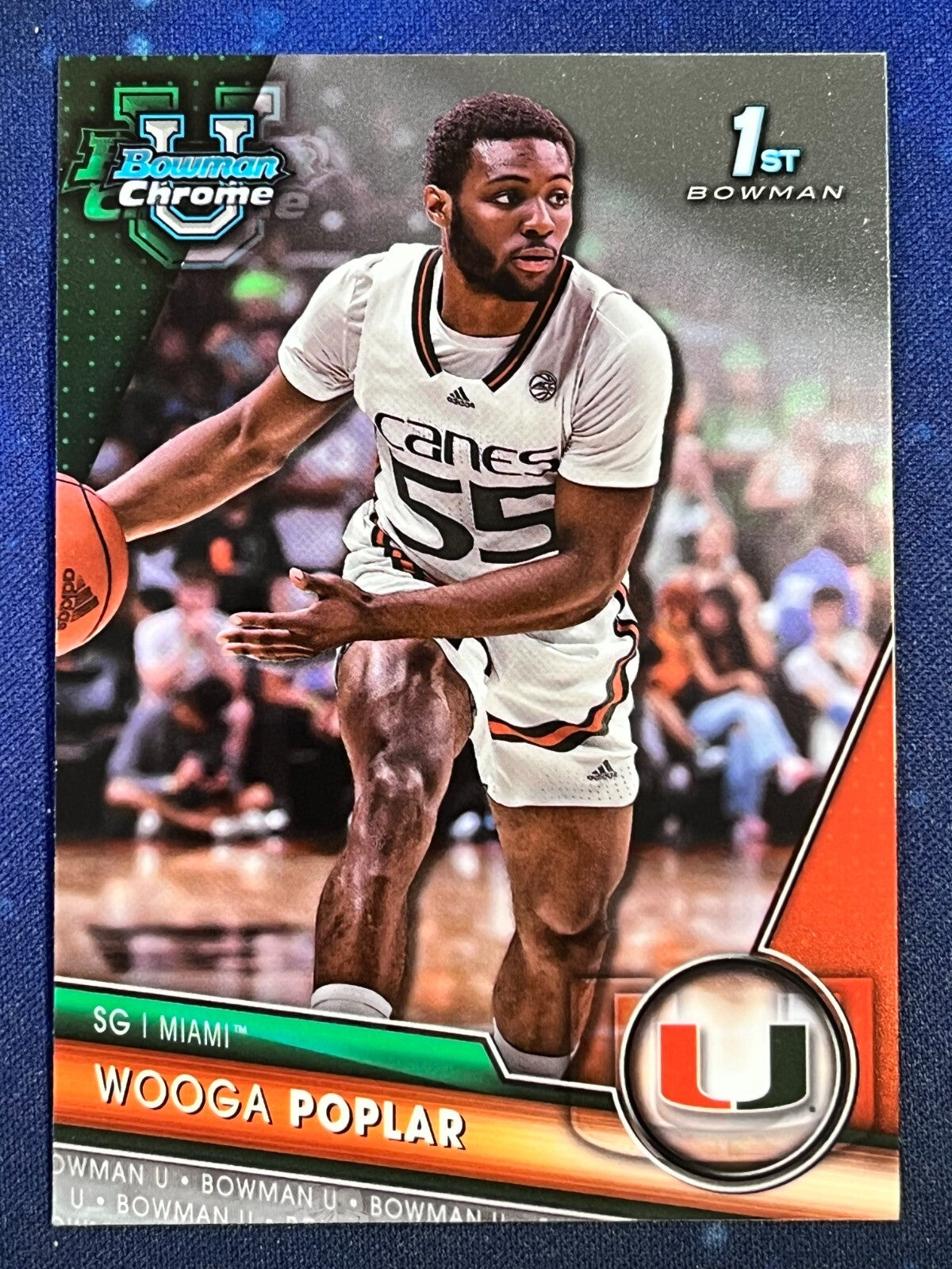 Wooga Poplar 2023-24 Bowman Chrome University #85 Miami Hurricanes