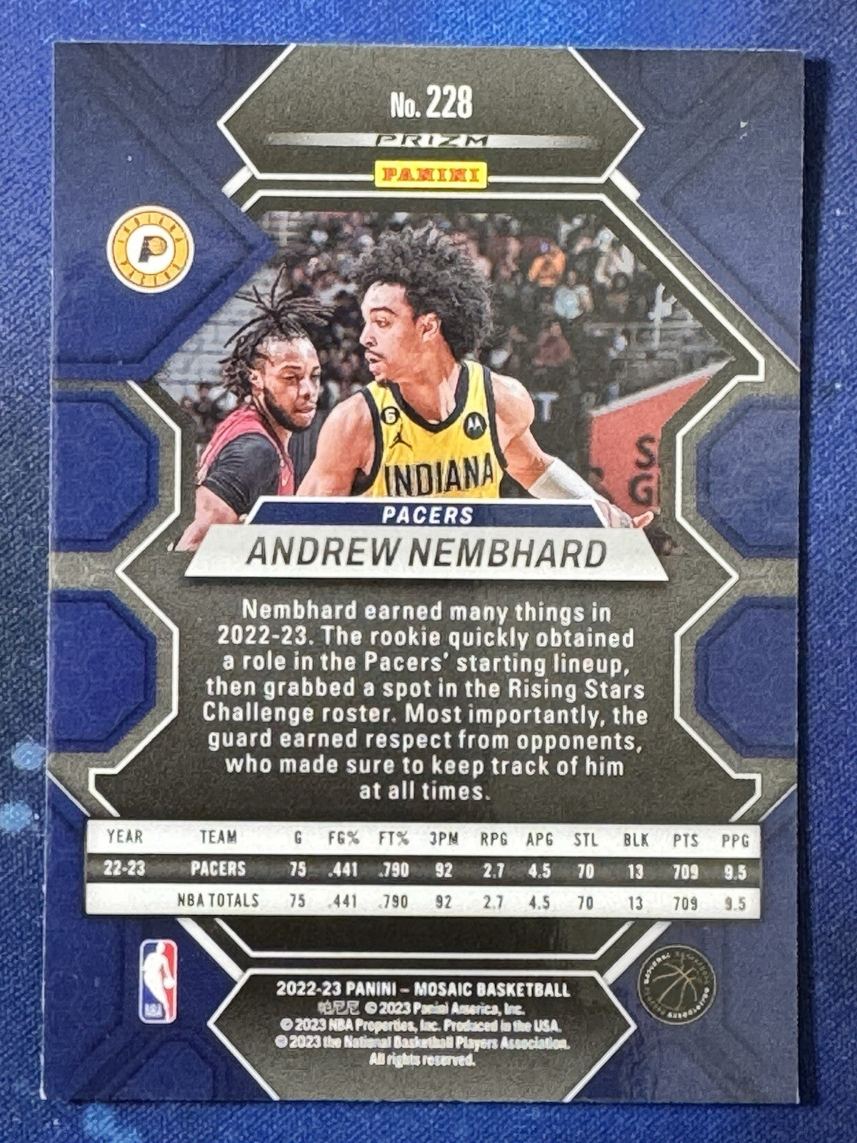 Andrew Nembhard 2022-23 Panini Mosaic Basketball Mosaic Green Rookie #228 Pacers