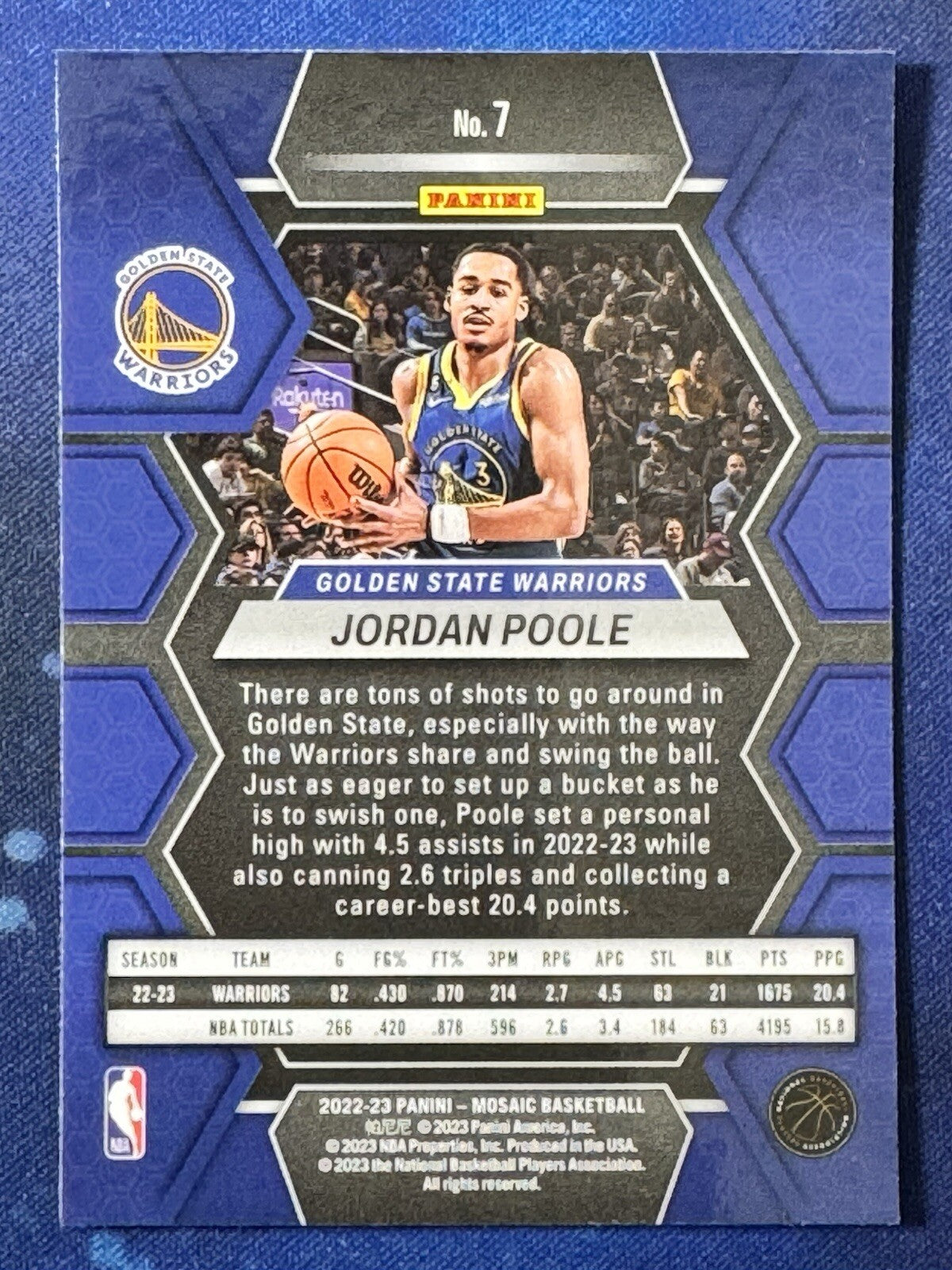 Jordan Poole 2022-23 Panini Mosaic Basketball #7 Golden State Warriors