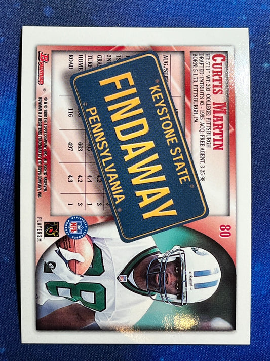 1998 Bowman Interstate Football #80 Curtis Martin New York Jets
