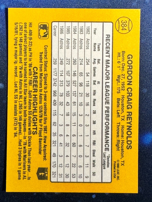 1987 Donruss #384 Craig Reynolds Houston Astros