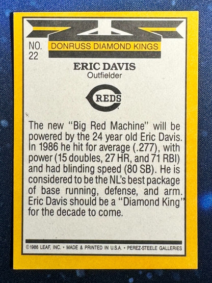 1987 Donruss Diamond Kings #22 Eric Davis Cincinnati Reds