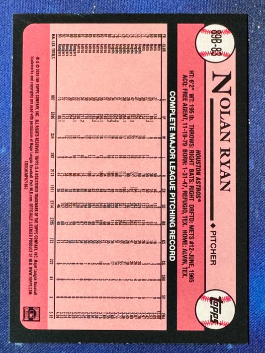 Nolan Ryan 2024 Topps Baseball #89B-83 ‘89 Topps Houston Astros