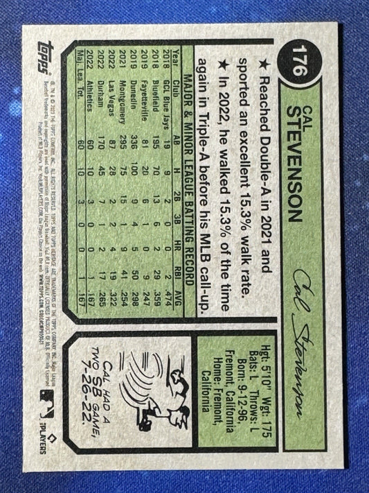 Cal Stevenson 2023 Topps Heritage Rookie #176 Oakland Athletics
