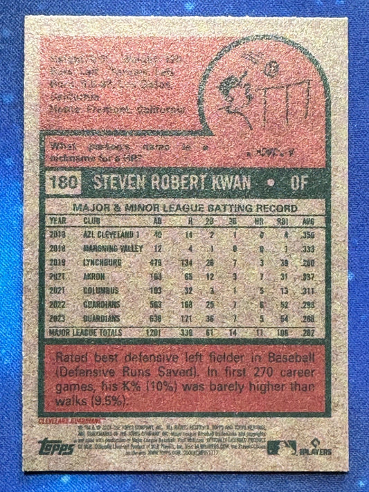 2024 Topps Heritage #180 Steven Kwan Cleveland Guardians