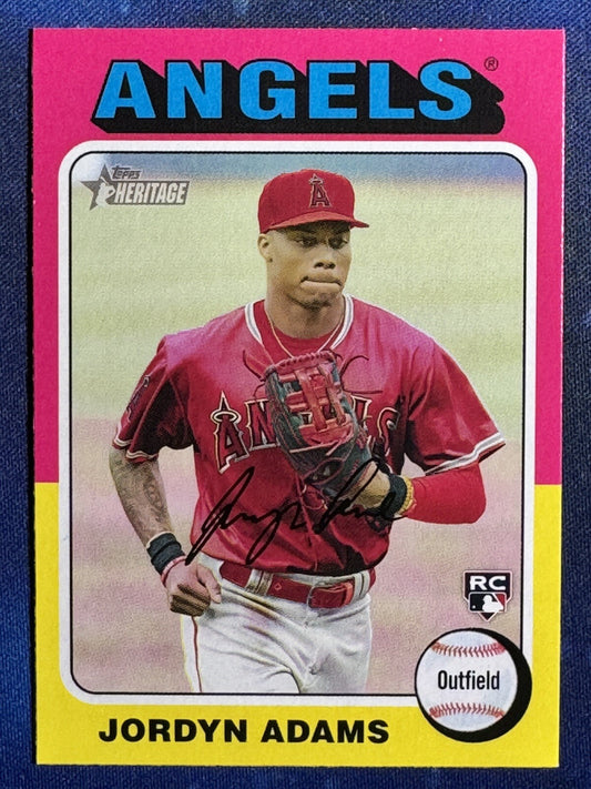 Jordyn Adams 2024 Topps Heritage Baseball Rookie (RC) #396 Los Angeles Angels