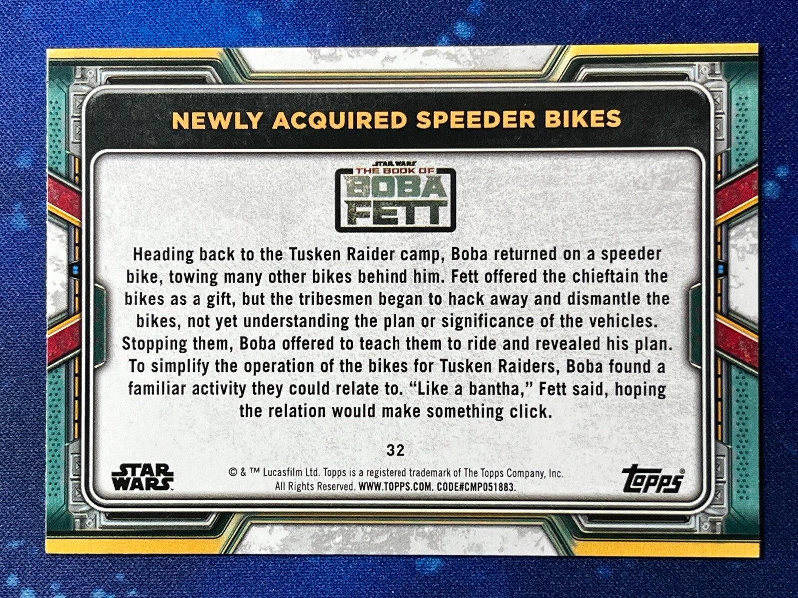 2022 Star Wars: Book of Boba Fett Base Blue #32 Newly Acquired Speeder Bikes