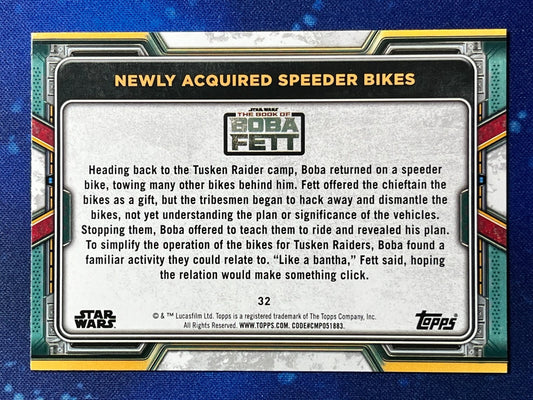 2022 Star Wars: Book of Boba Fett Base Blue #32 Newly Acquired Speeder Bikes