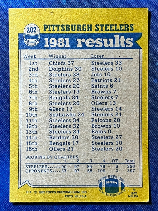 1982 Topps #202 Franco Harris/John Stallworth/Mel Blount/Jack Lambert/Gary Dunn