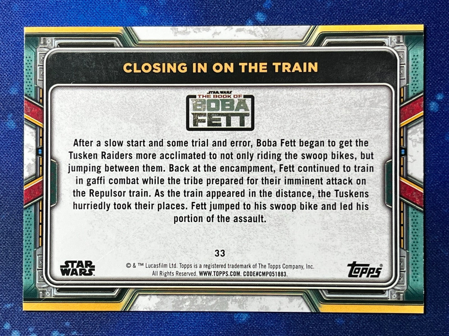 2022 Star Wars: Book of Boba Fett Base Blue #33 Closing in on the Train