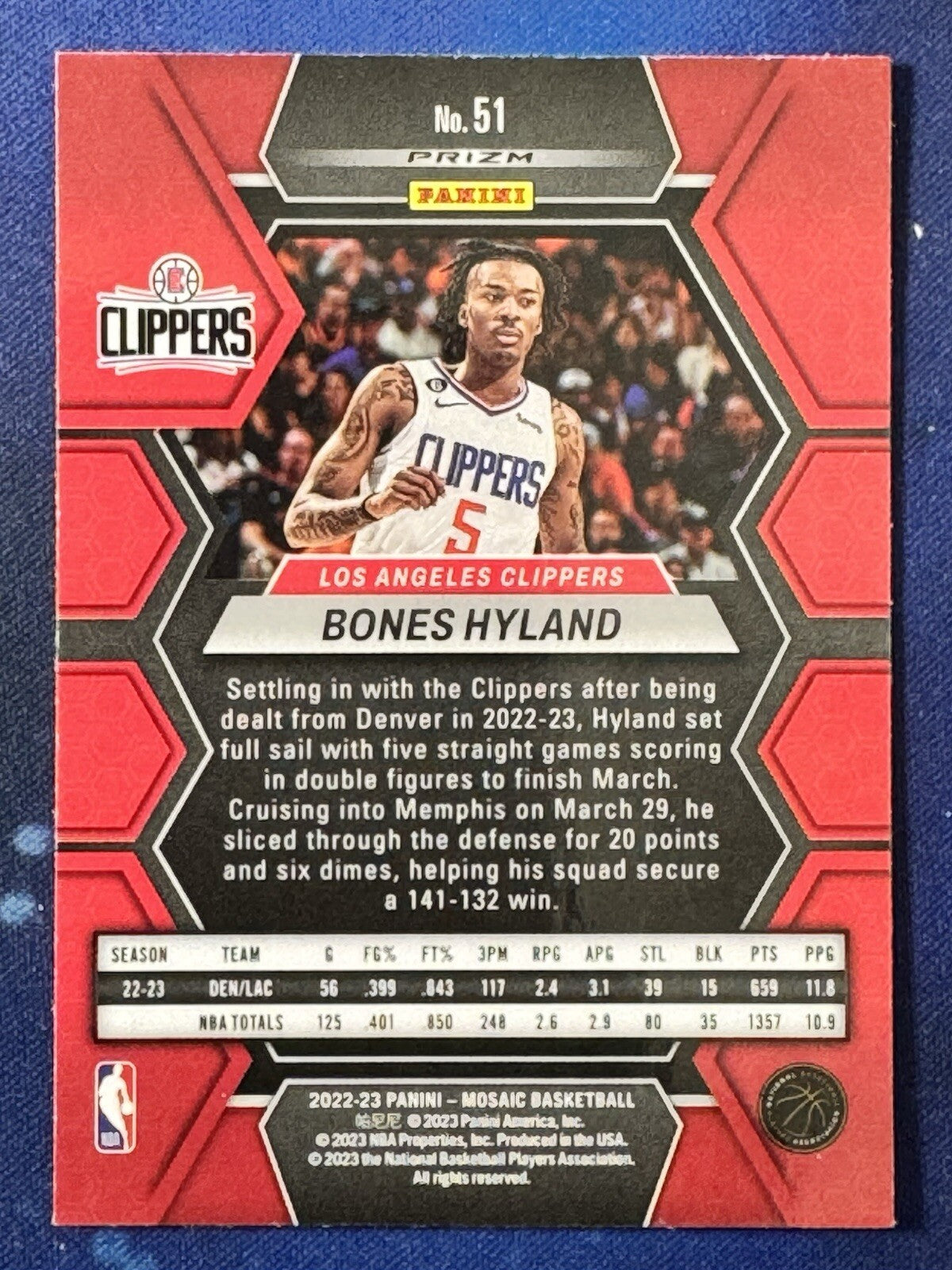 Bones Hyland 2022-23 Panini Mosaic Basketball Mosaic Green #51 Clippers
