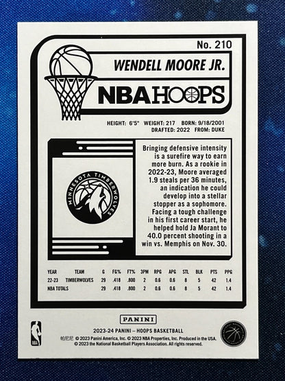 Wendell Moore Jr. 2023-24 Hoops #210 Minnesota Timberwolves