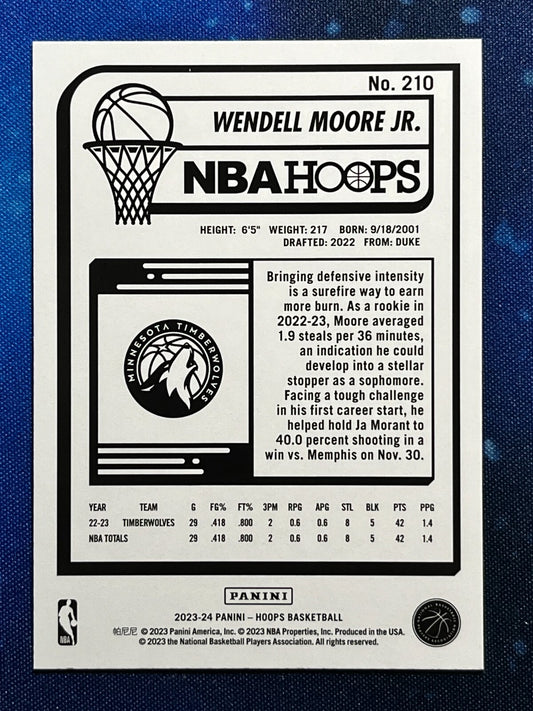Wendell Moore Jr. 2023-24 Hoops #210 Minnesota Timberwolves