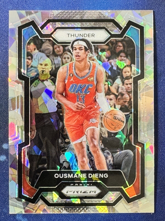 Ousmane Dieng 2023-24 Panini Prizm Basketball Ice Prizm #217 Thunder