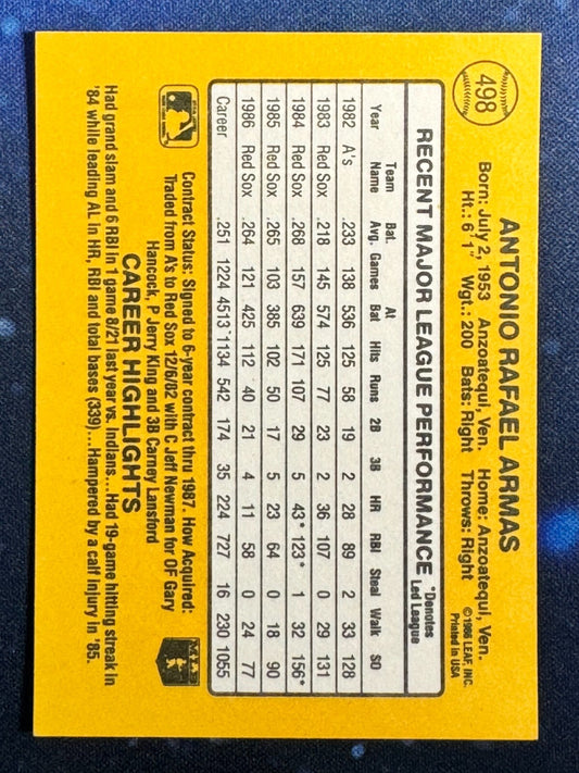 1987 Donruss #498 Tony Armas Boston Red Sox