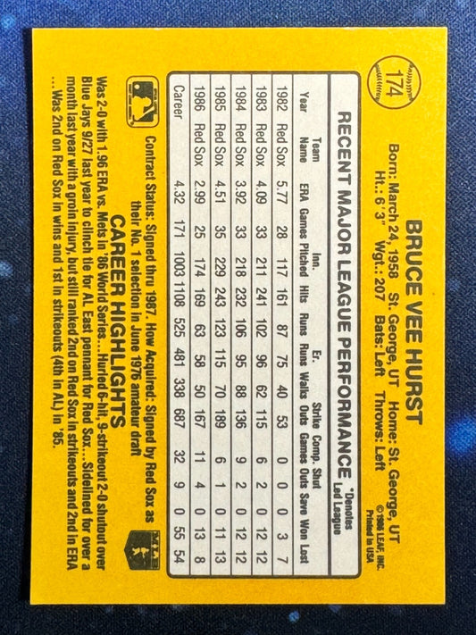 1987 Donruss #174 Bruce Hurst Boston Red Sox